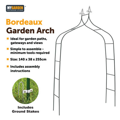 Heavy Duty Metal Garden Arch Tubular Rose Climbing Plants Archway ...