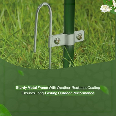 Heavy Duty Metal Garden Arch Tubular Rose Climbing Plants Archway ...