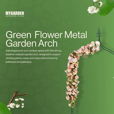 Heavy Duty Metal Garden Arch Tubular Rose Climbing Plants Archway ...