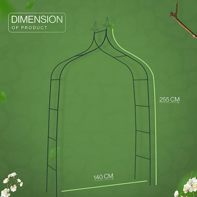 Heavy Duty Metal Garden Arch Tubular Rose Climbing Plants Archway ...