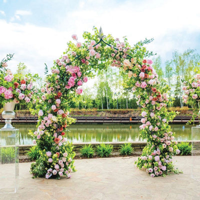 Heavy Duty Metal Garden Arch Tubular Rose Climbing Plants Archway ...