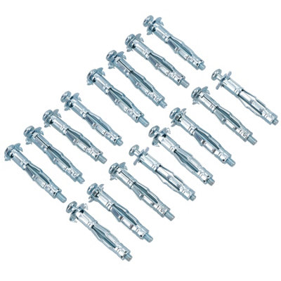 Heavy Duty Metal Plasterboard Cavity Hollow Wall Anchors With Screws 38mm 16pc