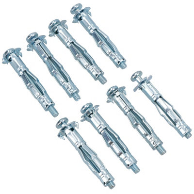 Heavy Duty Metal Plasterboard Cavity Hollow Wall Anchors With Screws 38mm 8pc