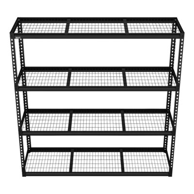 Heavy-Duty Modular Racking Unit with 4 Mesh Shelves 300kg Capacity Per ...
