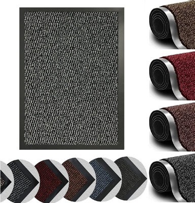 Heavy Duty Non Slip Barrier Mat - Silver Grey 120 x 180 cm
