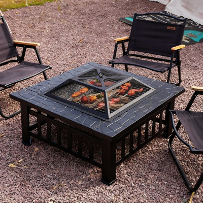 30 Inch Copper Steel Wood Burning Outside Fire Pit - SUNJOY