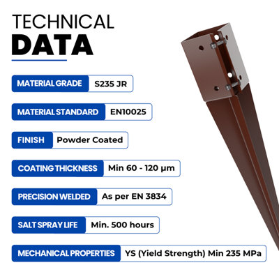 Heavy Duty Oxide Red Drive In Post Support - Ground Spike Anchor ...
