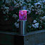 Heavy Duty Pack of 4 Multi-Coloured Solar Powered Mosaic Garden Stake Lights Walkway Porch Flower Bed Lights