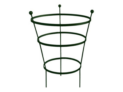 Heavy Duty Peony Cage Plant Support - 62cm Tall - Plastic Coated Green - Pair