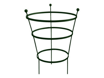 Heavy Duty Peony Cage Plant Support -  62cm Tall - Plastic Coated in Black - Single