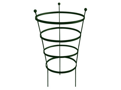 Heavy Duty Peony Cage Plant Support - 92cm Tall  - Plastic Coated Green - Pair