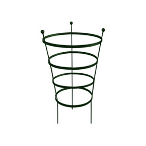 Heavy Duty Peony Cage Plant Support - 92cm Tall  - Plastic Coated Green - Pair