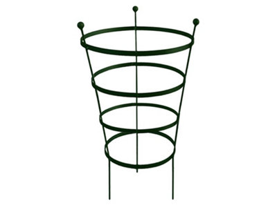 Heavy Duty Peony Cage Plant Support -  92cm Tall - Plastic Coated Green - Single