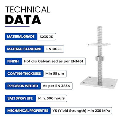 HEAVY DUTY PERGOLA POST HOT DIP GALVANISED FENCE POST SUPPORT FOR ...