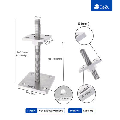 Heavy Duty Pergola Post Hot Dip Galvanised Fence Post Support for ...