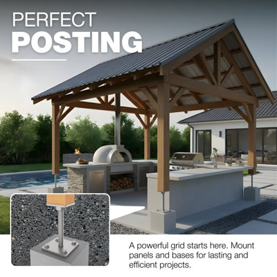 Heavy Duty Pergola Post Hot Dip Galvanised Fence Post Support for ...