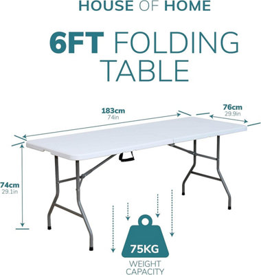 6ft folding deals table b&q