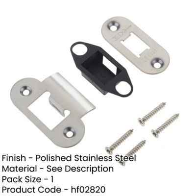 Heavy Duty Polished Stainless Steel Radiused Accessory Packs for Tubular Latches