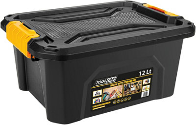 Heavy Duty Polypropylene 12 Litre Storage Box with Clip on Lid