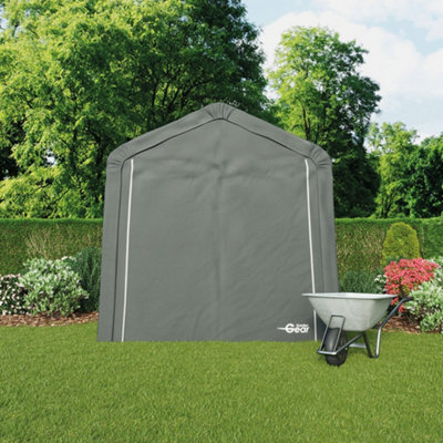 Heavy Duty Portable Shed/Garage for Storage, Galvanised Steel Frame, Waterproof Polyethylene Cover with Apex Roof (10 x 10ft)
