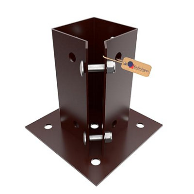 Heavy Duty Powder Coated Bolt Down Post Support - Square Post Fence ...