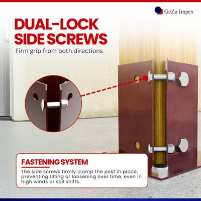Heavy Duty Powder Coated Bolt Down Post Support - Square Post Fence ...