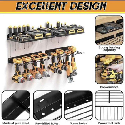 Heavy Duty Power Tool Wall Mount , Drill and Screwdriver Storage Rack ...
