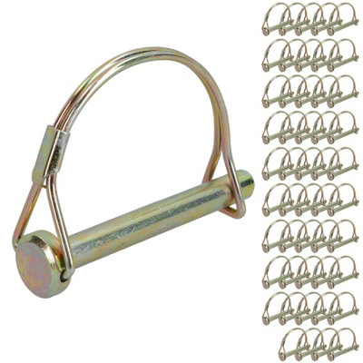 Heavy Duty PTO Power Take Off Pins Shaft Locking Fastener 8mm x 58mm 100pc