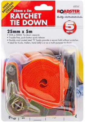 Heavy Duty Ratchet Tie Down Tow Rope Towing Strap Hooks Car Vehicle Recovery 5M