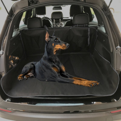 Heavy Duty Rear Seat Protector Pet Hammock Boot Trunk Liner Black & Black Border 3in1