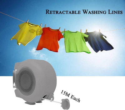 Heavy Duty Retractable Washing Line 30m Outdoor