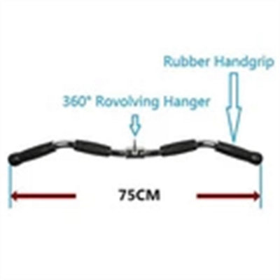 Heavy Duty Revolving Curl Pull Down Bar Cable Attachment Handle Fitness Gym