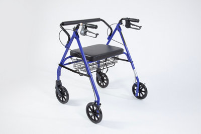 Heavy Duty Rollator 4-wheel Steel Rollator with Seat and Basket