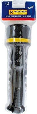 Heavy Duty Rubber Flash Light Large Flashlight Visibility Home Bright Shine