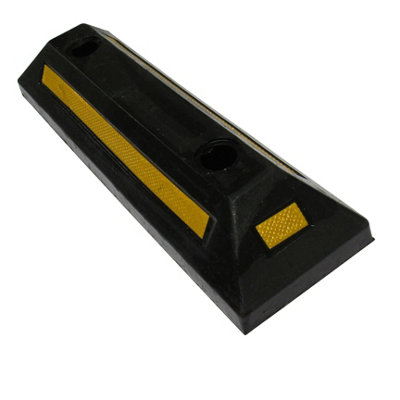 Rubber Parking Road Block Parking Curb, Wheel Stop Stoppers With Yellow Reflective Stripes For Parking Lots Image557022510