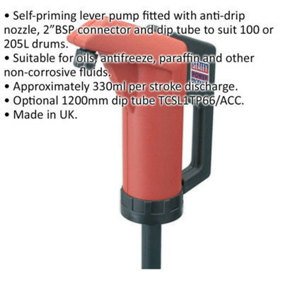 Heavy Duty Self Priming Lever Action Pump with 2" BSP Connector for Efficient Fluid Transfer