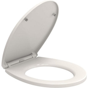 Heavy Duty Slow Close Oval Toilet Seat Anti Bacterial Durable Soft Close. Quick Release for Easy Cleaning Top & Bottom Fixing