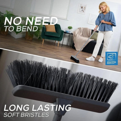 Heavy-Duty Soft Broom with Ergonomic Handle for Laminate