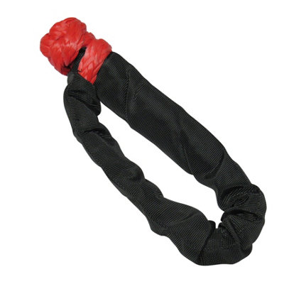 Heavy Duty Soft Shackle Recovery Rope - 8MM X 45CM Red (Towing Synthetic Winch Strap)