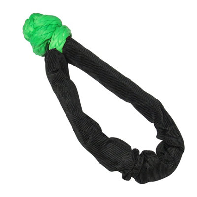 Heavy Duty Soft Shackle Recovery Rope - 9.5MM X 110CM Green (Towing Synthetic Winch Strap)