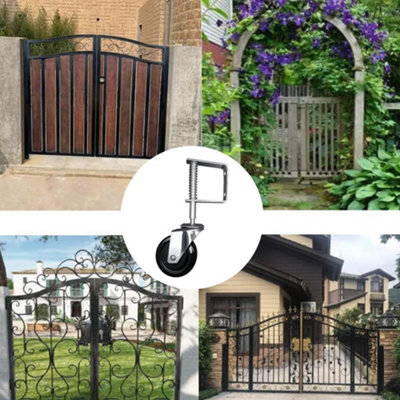 Heavy Duty Spring Loaded Gate Wheel Farm Timber Door 4