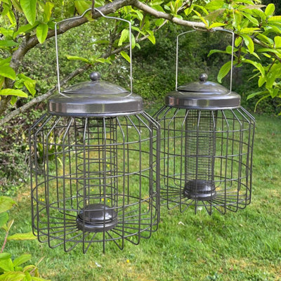 Heavy Duty Squirrel Proof Hanging Bird Nut & Fatball Feeders (Set of 2)