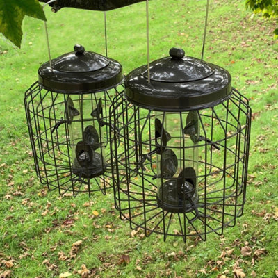 Heavy Duty Squirrel Proof Hanging Bird Seed Feeder (Set of 2)