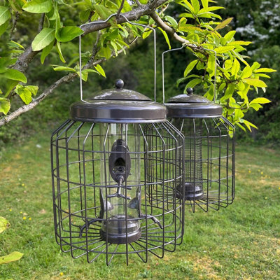 Heavy Duty Squirrel Proof Hanging Bird Seed & Nut Feeders (Set of 2 ...