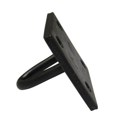 Heavy Duty Staple On Plates X2 Black (Chain Wire Rope Pad Eye Steel Wall Anchor) - 8