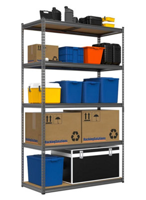 Heavy Duty Steel Shelving Garage Racking Unit 150kg per shelf (5 Levels 1800mm H x 1200mm W x 600mm D) FREE NEXT DAY DELIVERY