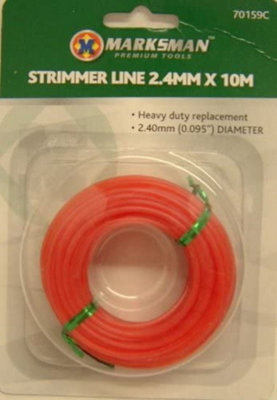 Heavy Duty Strimmer Line 2.4mm 2.4mm X 10 Metre 10m Red