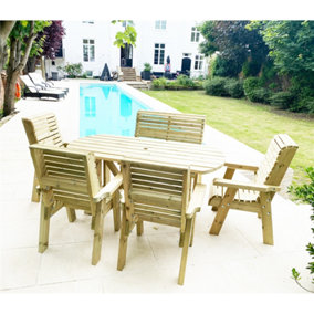 Wooden garden table and deals chairs b&q