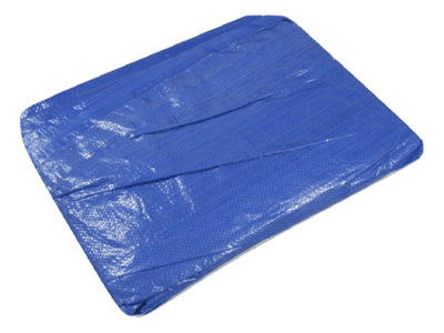 Heavy Duty Tarpaulin Ground Sheet 4.5M X 6M (Waterproof Cover Tarp Eyelets Blue)
