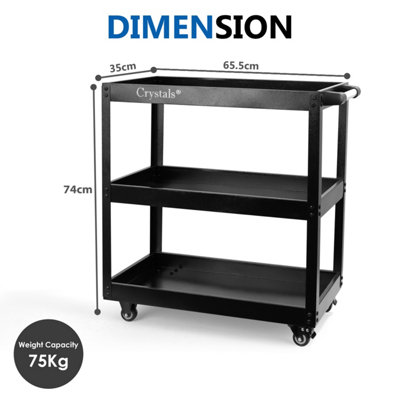 GARAGE WORKSHOP TOOL STORAGE TROLLEY CART DOLLY - 3 TIER - 150kgs
